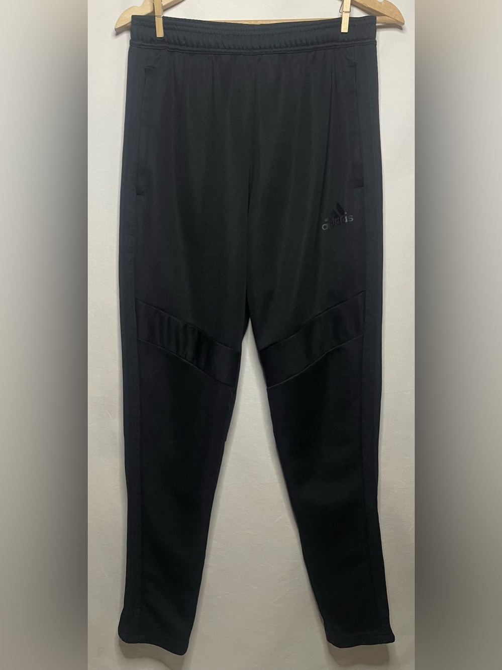 adidas Men's Black Athletic Light Sweatpants with Quarter Zip Bottoms